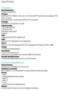 Specificatie voorbeeld